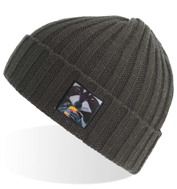 Grey Sustainable Cable Knit Hats Flyn Costello The Snack Kid  