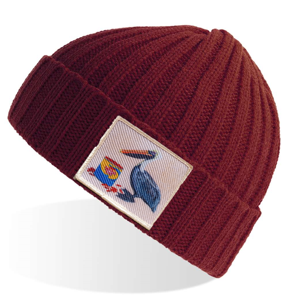 Maroon Sustainable Cable Knit Hats Flyn Costello Gone Fishin'  