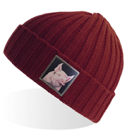 Maroon Sustainable Cable Knit Hats Flyn Costello Piggie  
