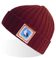 Maroon Sustainable Cable Knit Hats Flyn Costello Seagull  
