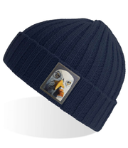 Navy Sustainable Cable Knit Beanie Hats Flyn Costello   