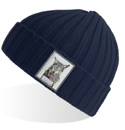 Navy Sustainable Cable Knit Beanie Hats Flyn Costello The Usual Suspects: Wolf  