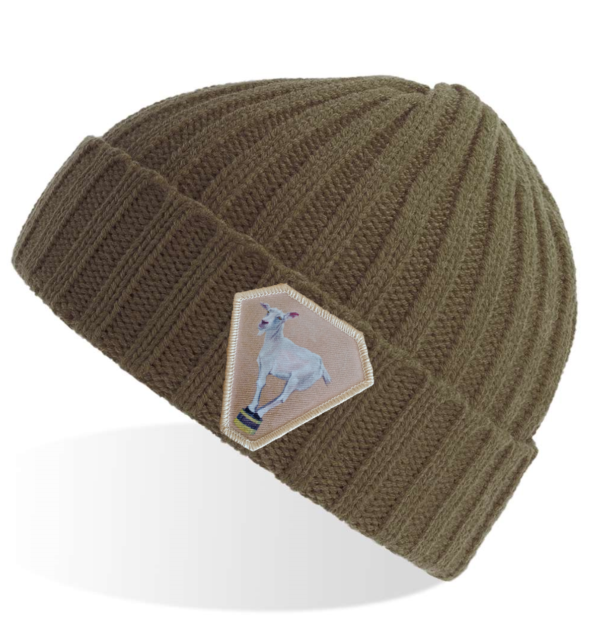 Olive Sustainable Cable Knit Hats Flyn Costello Diamond Goat  