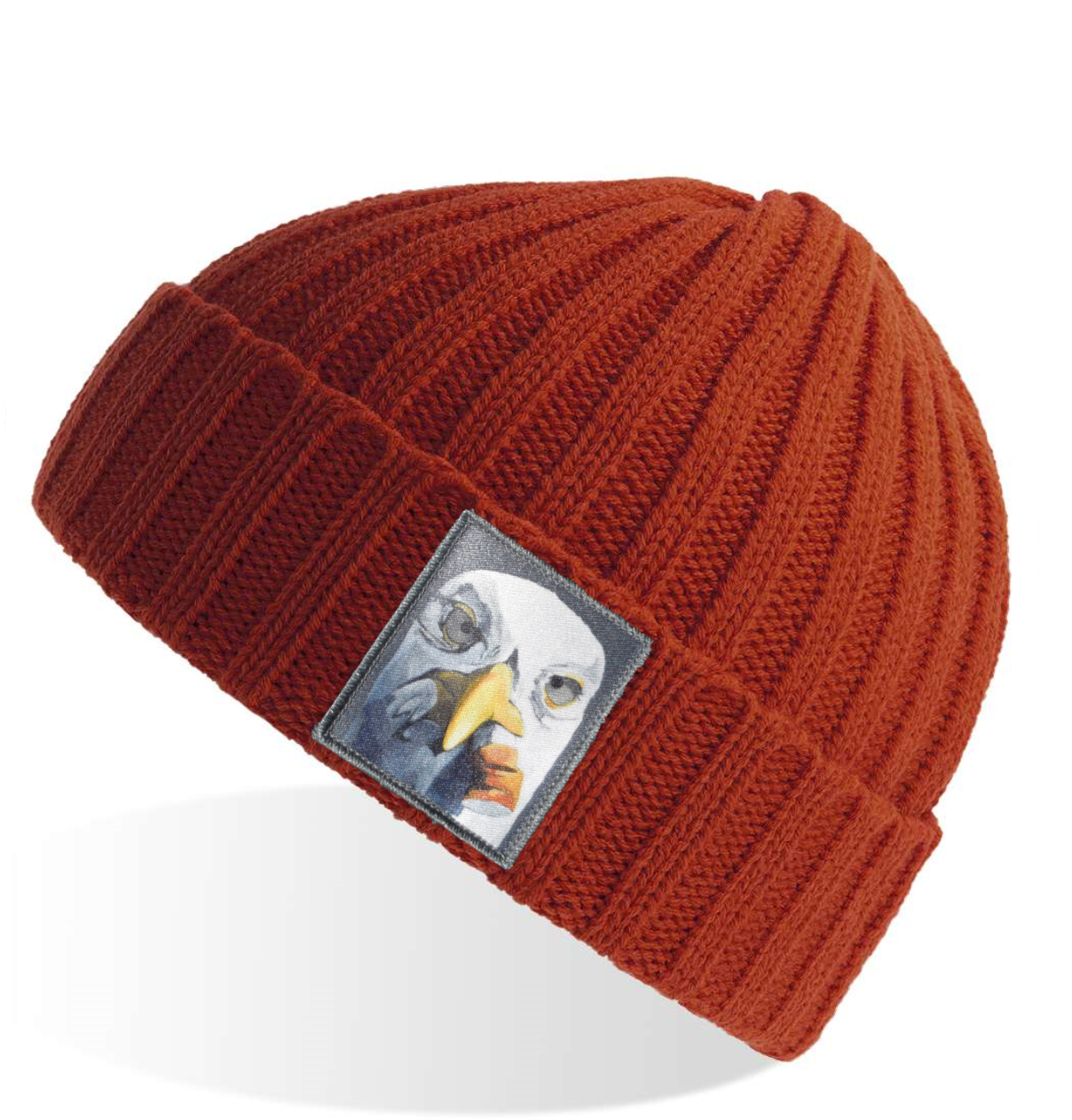 Rusty Sustainable Cable Knit Beanie Hats Flyn Costello Seagull With Cig  