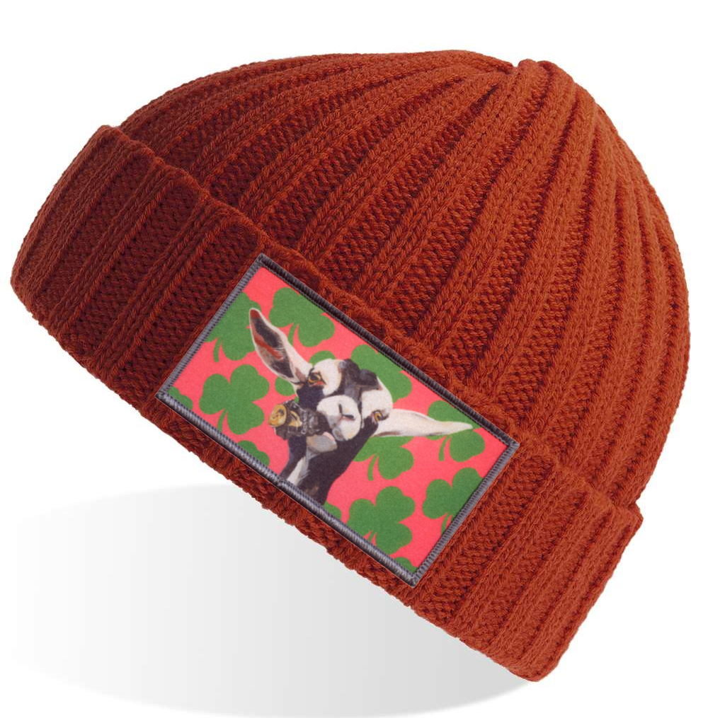 Rusty Sustainable Cable Knit Beanie Hats Flyn Costello Can Crusher  