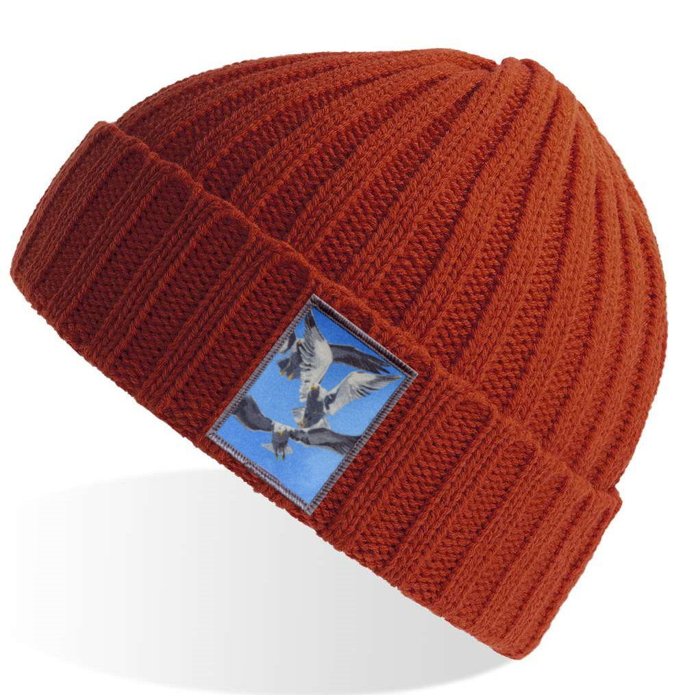 Rusty Sustainable Cable Knit Beanie Hats Flyn Costello Flock Of Seagulls  