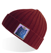 Maroon Sustainable Cable Knit Hats Flyn Costello Honey Bear  