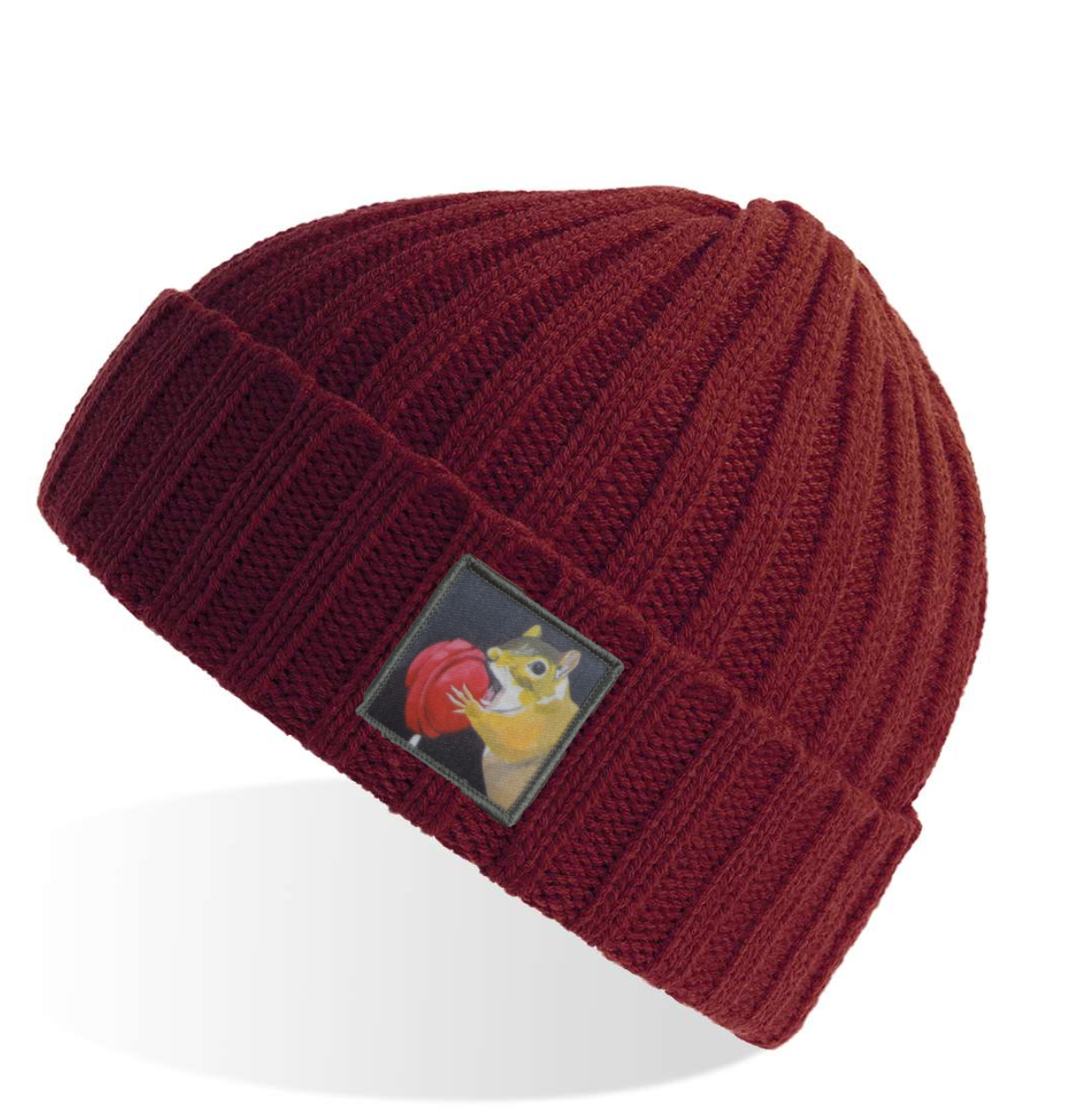 Maroon Sustainable Cable Knit Hats Flyn Costello Lolly  