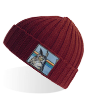 Maroon Sustainable Cable Knit Hats Flyn Costello Owl  