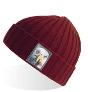 Maroon Sustainable Cable Knit Hats Flyn Costello Seagull with Cig  