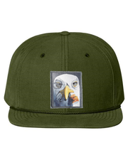 Olive Corduroy Flat Brim Trucker Hats Flyn Costello Seagull with Cig  
