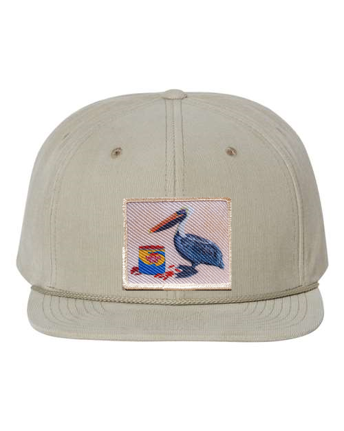 Tan Corduroy Flat Bill Trucker Hats Flyn Costello Gone Fishin'  