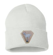 Diamond Goat Beanie Hats Flyn Costello White  