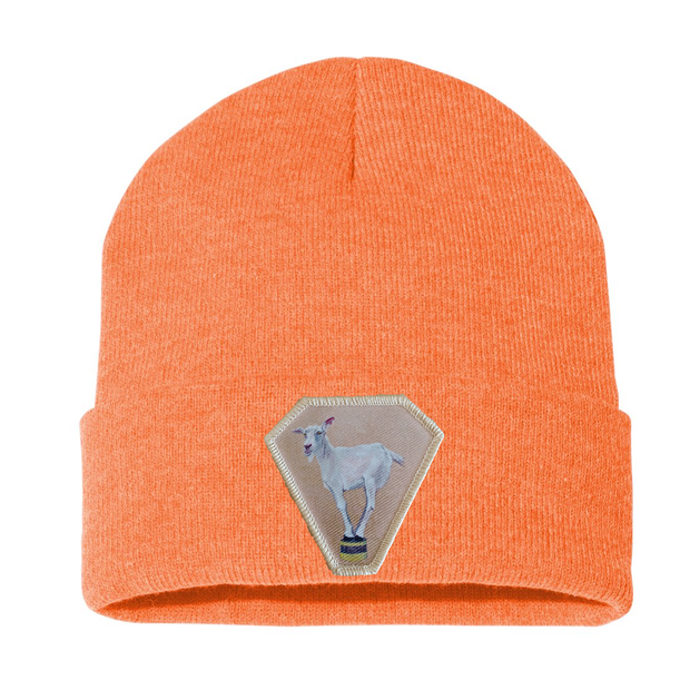 Diamond Goat Beanie Hats Flyn Costello Heather Orange  