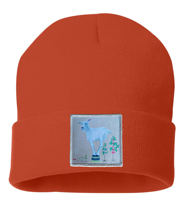 The Discoverer Goat Beanie Hats Flyn Costello Burnt Orange  