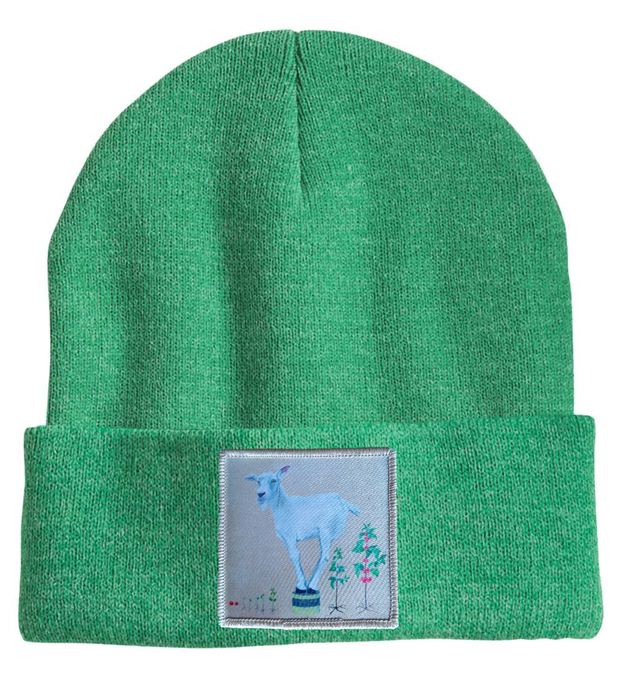 The Discoverer Goat Beanie Hats Flyn Costello Heather Green  