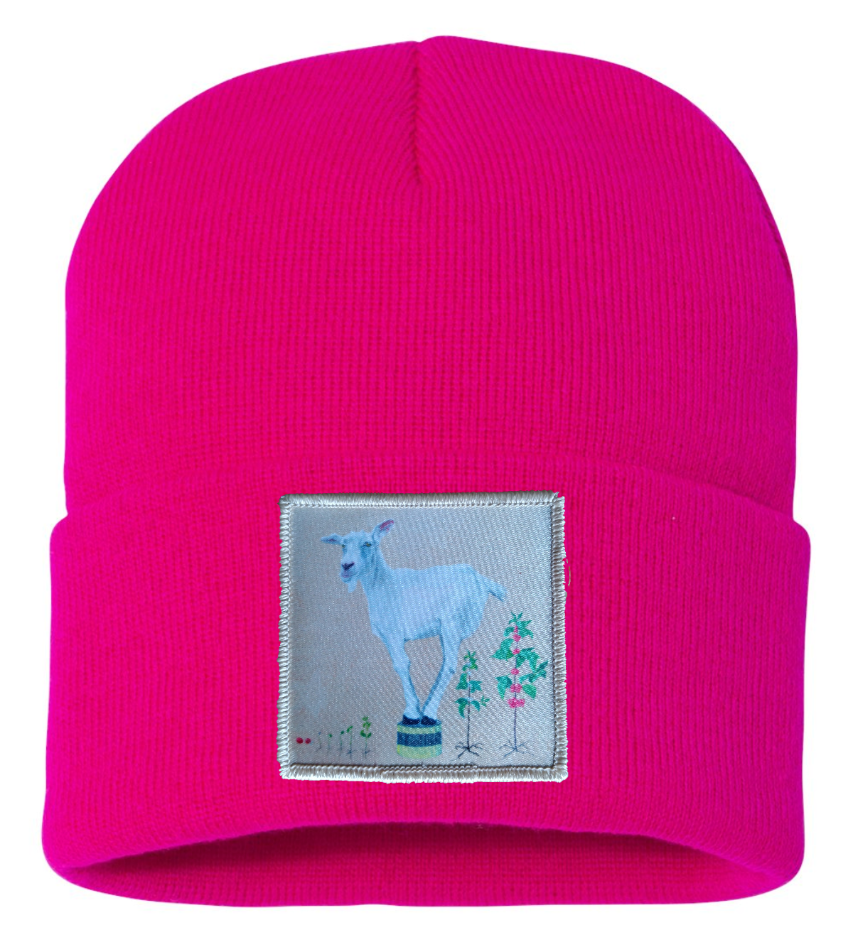 The Discoverer Goat Beanie Hats Flyn Costello Neon Fuchsia  