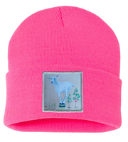 The Discoverer Goat Beanie Hats Flyn Costello Neon Pink  