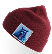 Maroon Sustainable Rib Knit Beanie Hats Flyn Costello Camp Crasher  