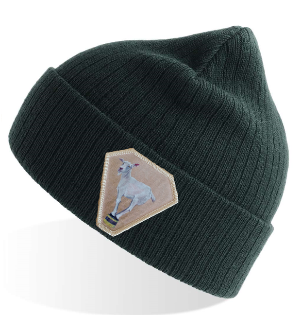 Green Sustainable Rib Knit Hats Flyn Costello Diamond Goat  