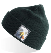 Green Sustainable Rib Knit Hats Flyn Costello Seagull with Cig  