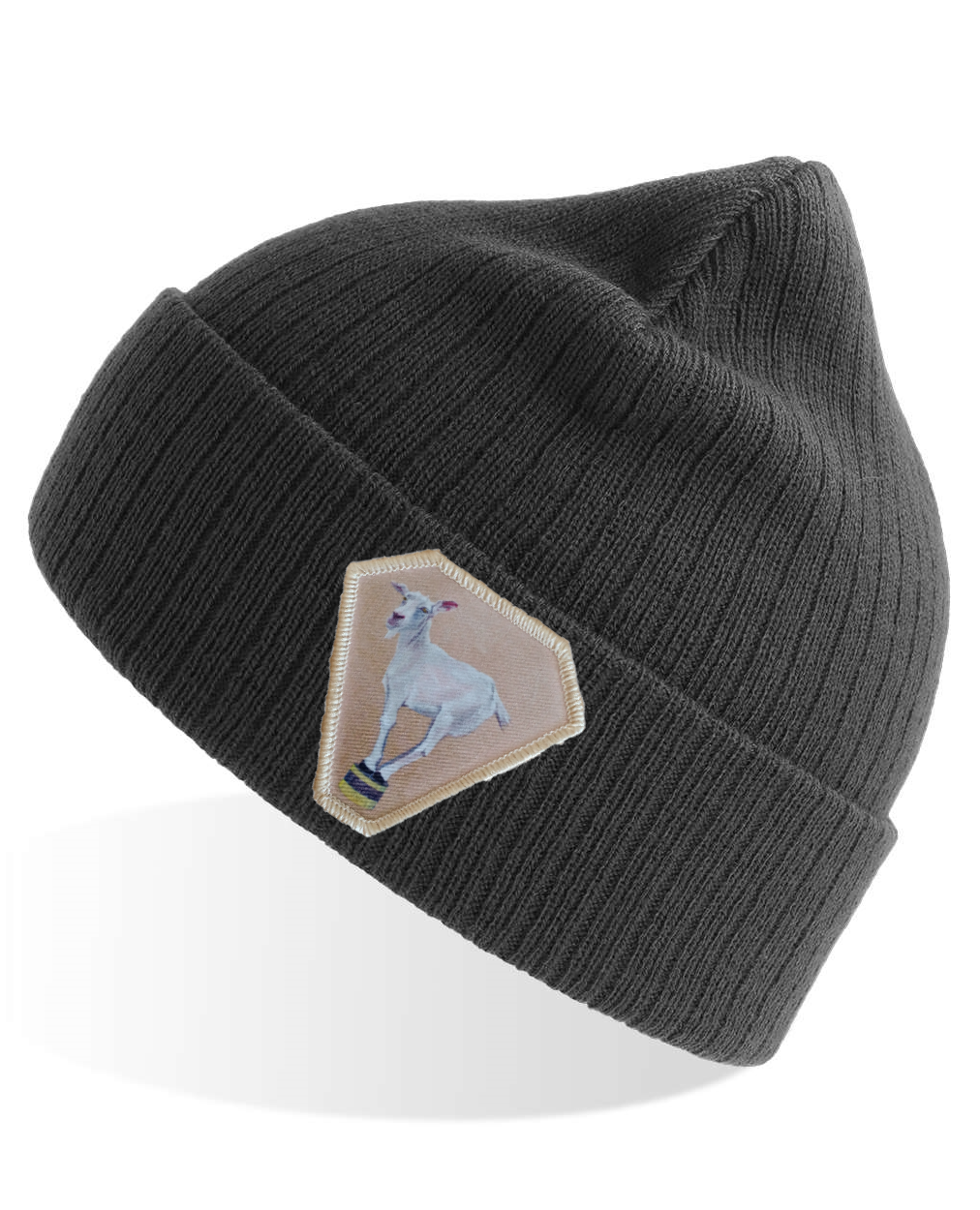 Grey Sustainable Rib Knit Hats Flyn Costello Diamond Goat  