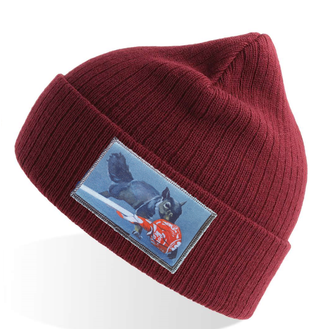 Maroon Sustainable Rib Knit Beanie Hats Flyn Costello Secret Stash  