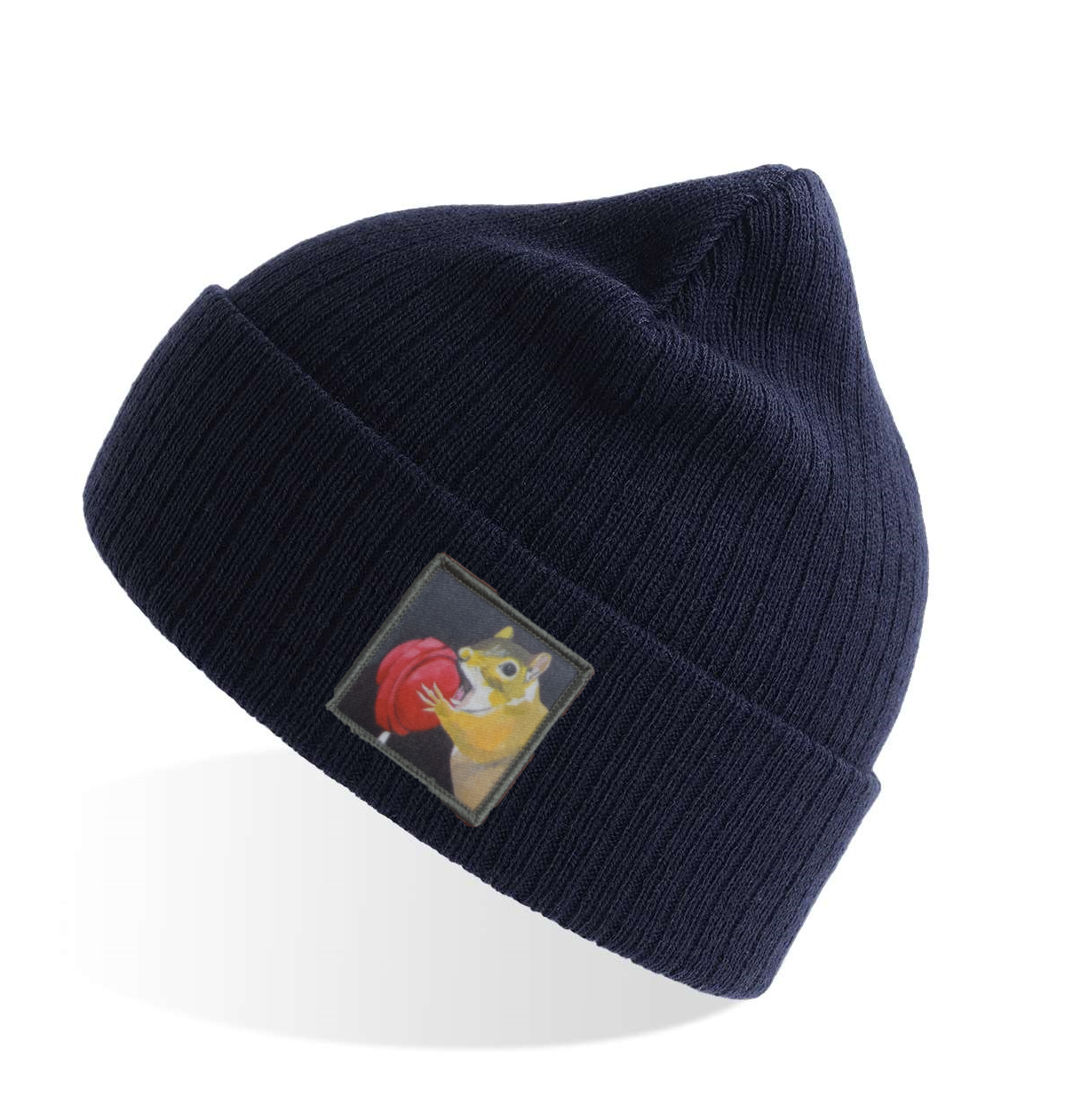 Navy Sustainable Rib Knit Beanie Hats Flyn Costello Lolly  