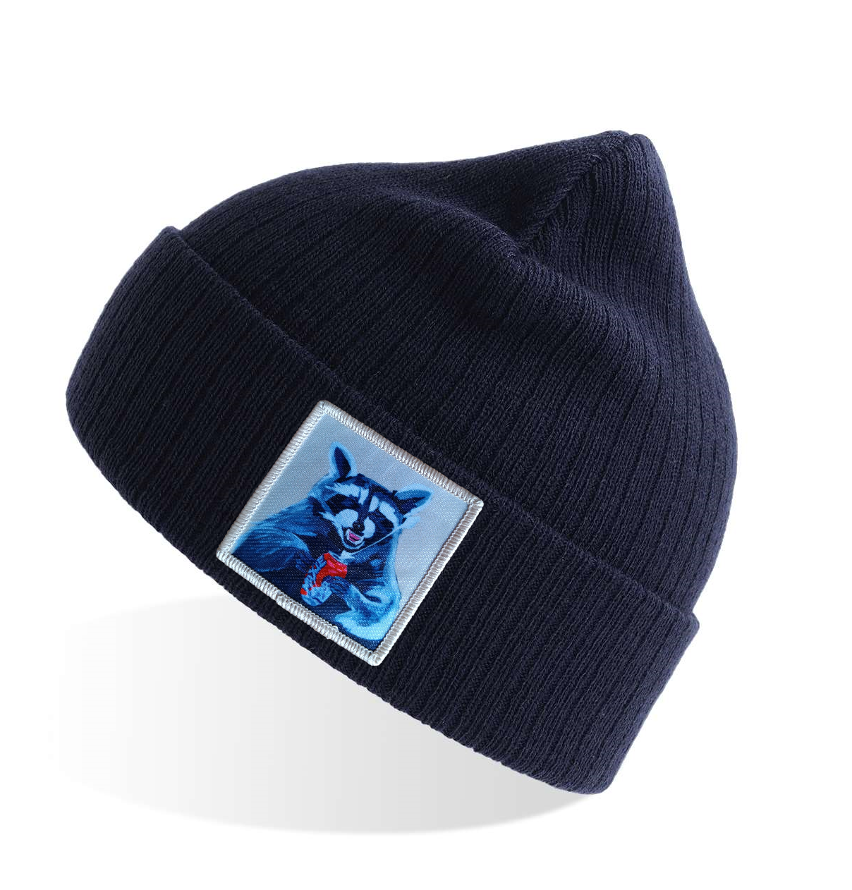 Navy Sustainable Rib Knit Beanie Hats Flyn Costello Camp Crasher  