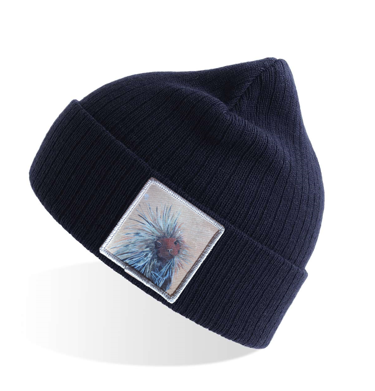 Navy Sustainable Rib Knit Beanie Hats Flyn Costello Porcupine  