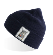 Navy Sustainable Rib Knit Beanie Hats Flyn Costello The Usual Suspects: Wolf  