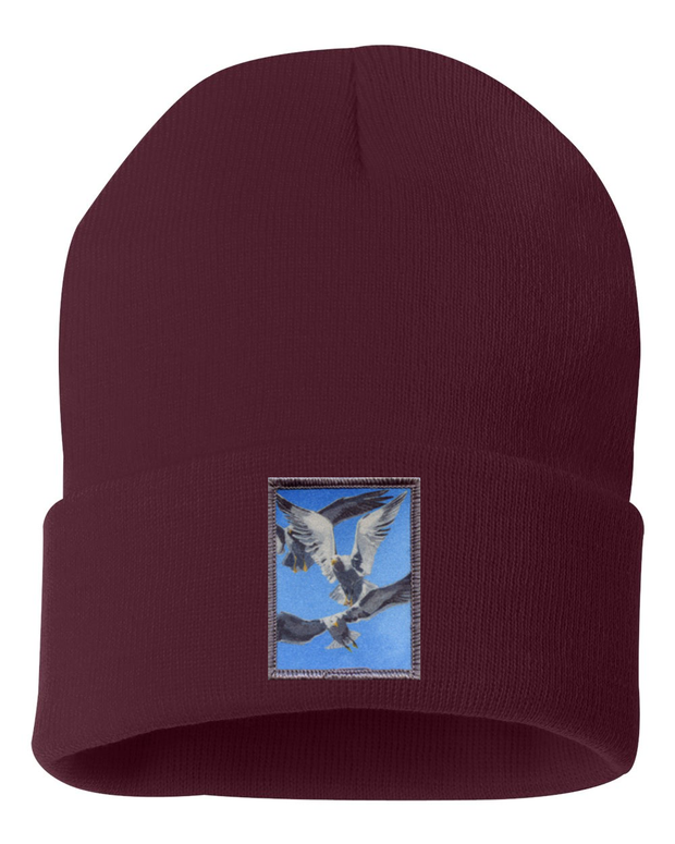Flock Of Seagulls Beanie Hats FlynHats Maroon  