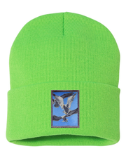 Flock Of Seagulls Beanie Hats FlynHats Neon Green  