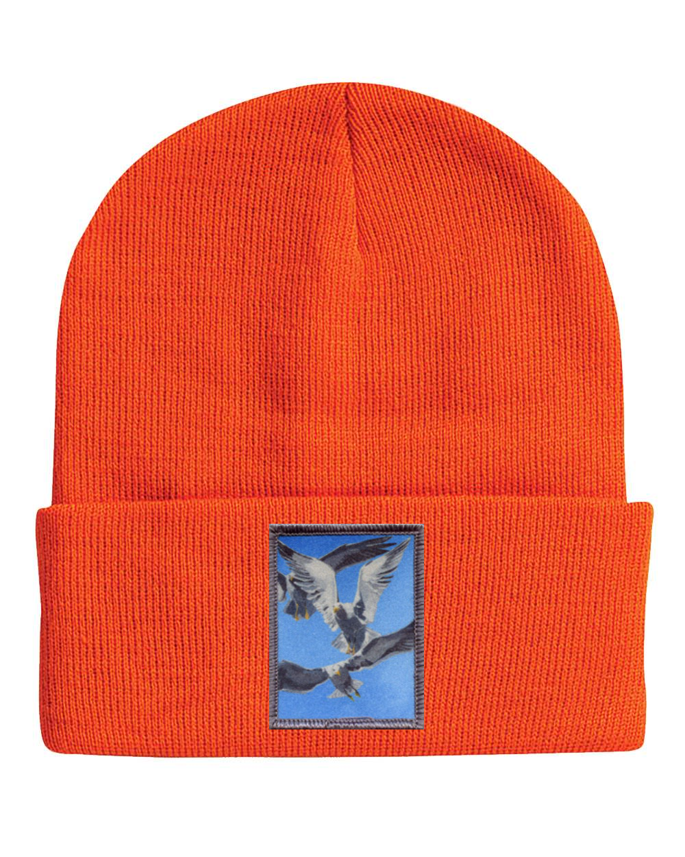 Flock Of Seagulls Beanie Hats FlynHats Neon Orange  