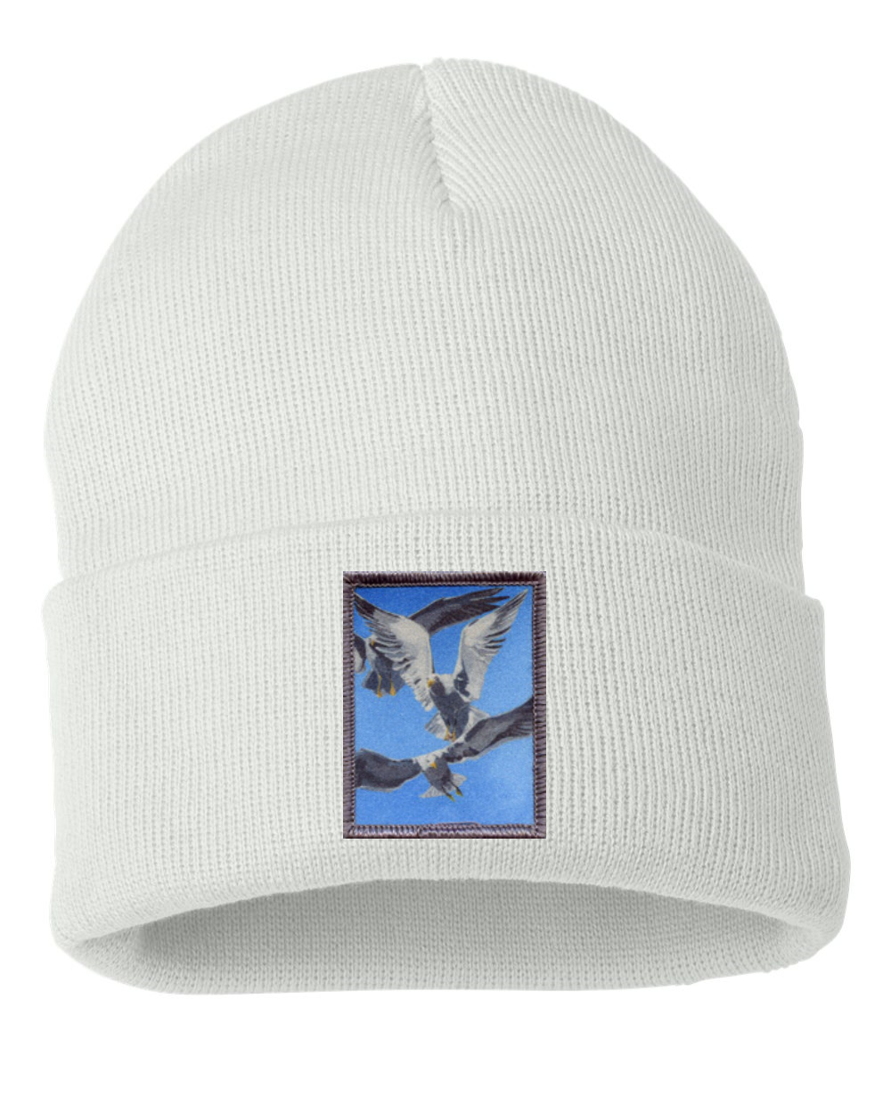 Flock Of Seagulls Beanie Hats FlynHats White  