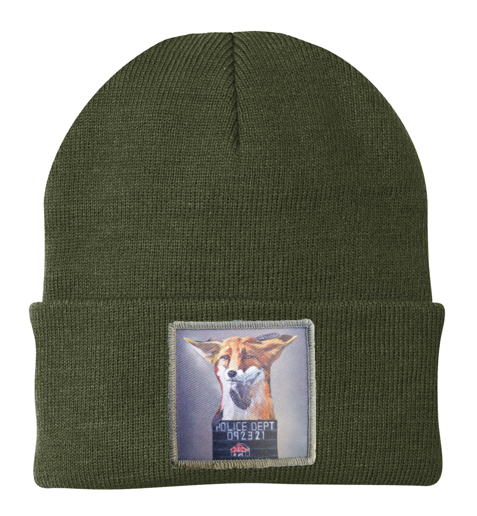 Fox Beanie Hats Flyn Costello Olive  
