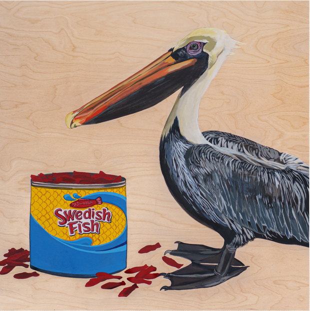Gone Fishin' Pelican Postcard postcards FlynHats   