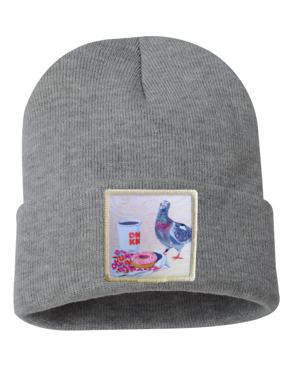 Pigeons Run on Donuts Beanie Hats Flyn Costello Grey  