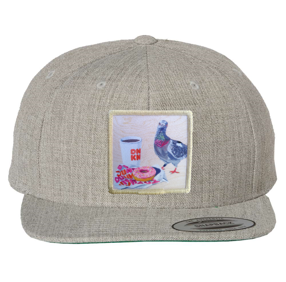 Heather Grey Snapback Hats Flyn Costello Pigeons Run On Donuts  