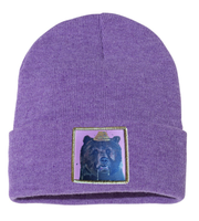 Honey Bear Beanie Hats Flyn Costello Heather Purple  