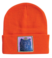 Honey Bear Beanie Hats Flyn Costello Neon Orange  