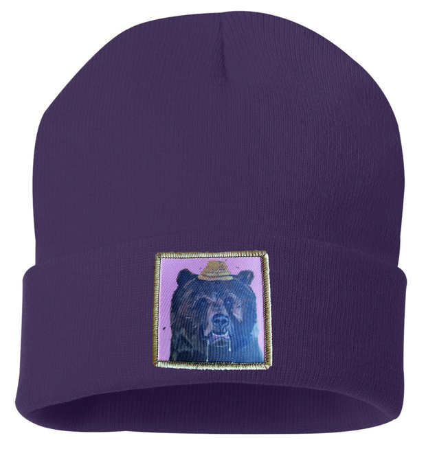 Honey Bear Beanie Hats Flyn Costello Purple  