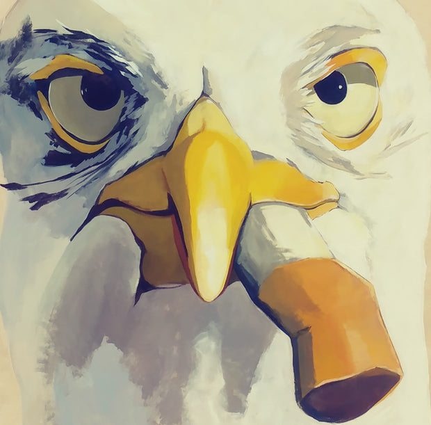 Seagull with Cig Mini Print / Card postcards Flyn_Costello_Maine   