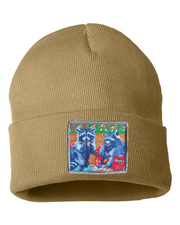 Junk Food Bandits Raccoon Beanie Hats Flyn_Costello_Art Camel  
