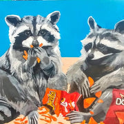 Junk Food Bandits Raccoon Mini Print / Card postcards Flyn Costello   