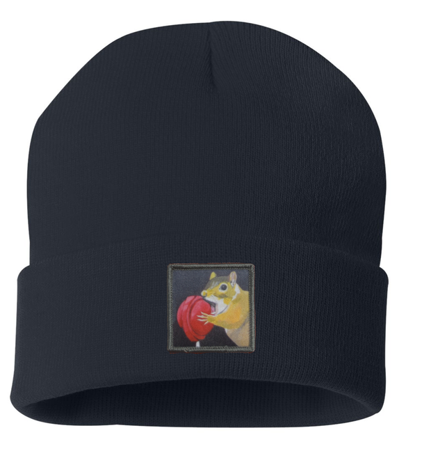Lolly Squirrel Beanie Hats Flyn Costello Navy  