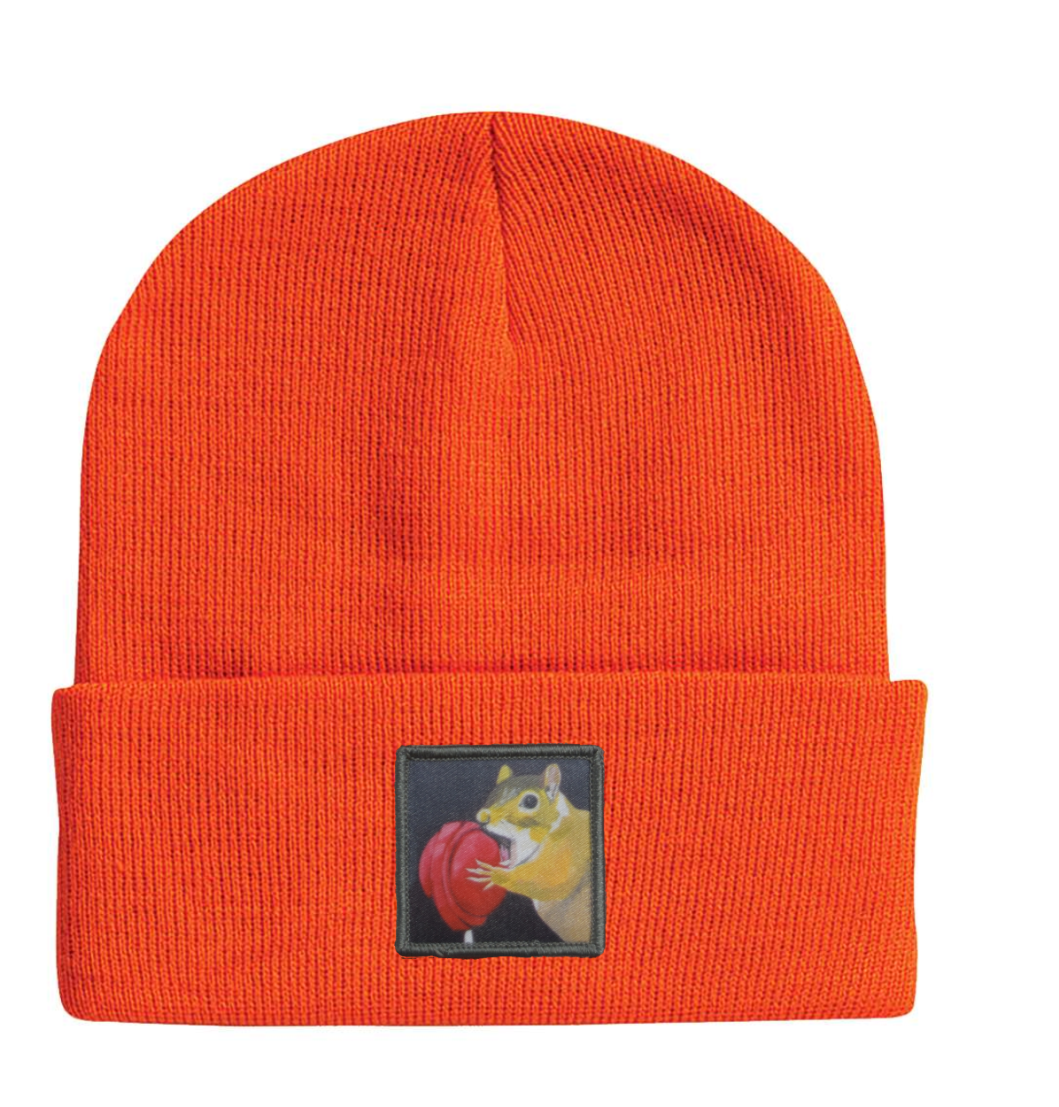 Lolly Squirrel Beanie Hats Flyn Costello Neon Orange  
