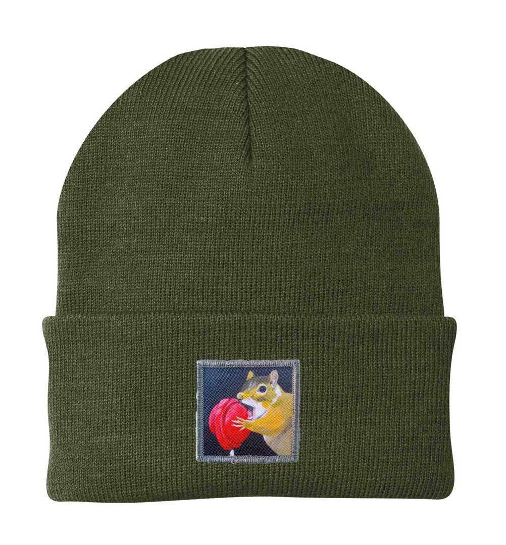Lolly Squirrel Beanie Hats Flyn Costello Olive  