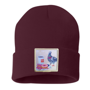 Pigeons Run on Donuts Beanie Hats Flyn Costello Maroon  