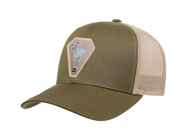 Moss-Khaki Trucker Hats Flyn Costello Diamond Goat  